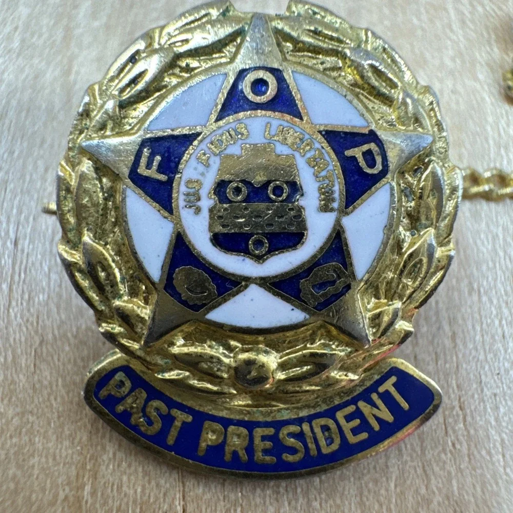 Vintage Fraternal Order Of Police Past President 1970's Gold Plated